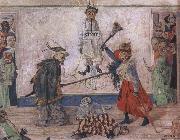 James Ensor Skeletons Fighting over a Hanged Man oil on canvas